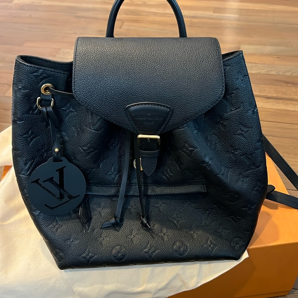 NIB 100% Authentic Louis Vuitton Montsouris PM Black Monogram Backback Bag